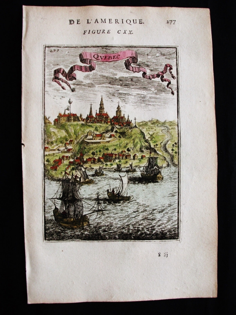 Vista de la ciudad de Quebec (Canadá, América del norte), 1683. Mallet